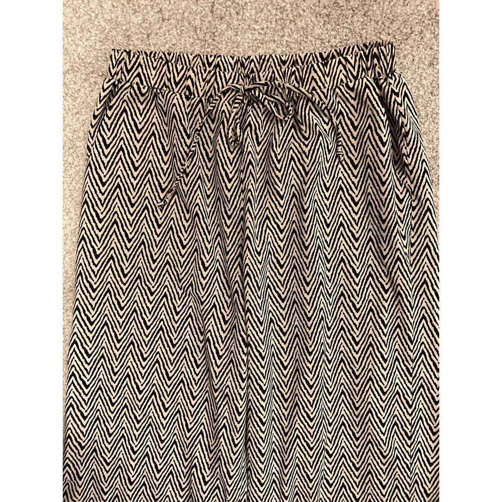 Umgee Boho Wide Leg Drawstring Waist Pants | Silky Chevron Print | Size Small - Picture 4 of 8